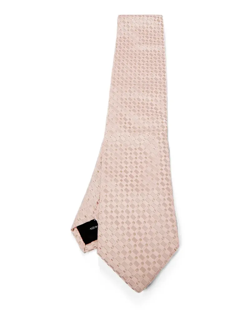 S.T. Dupont check pattern silk tie - Rosa Rosa