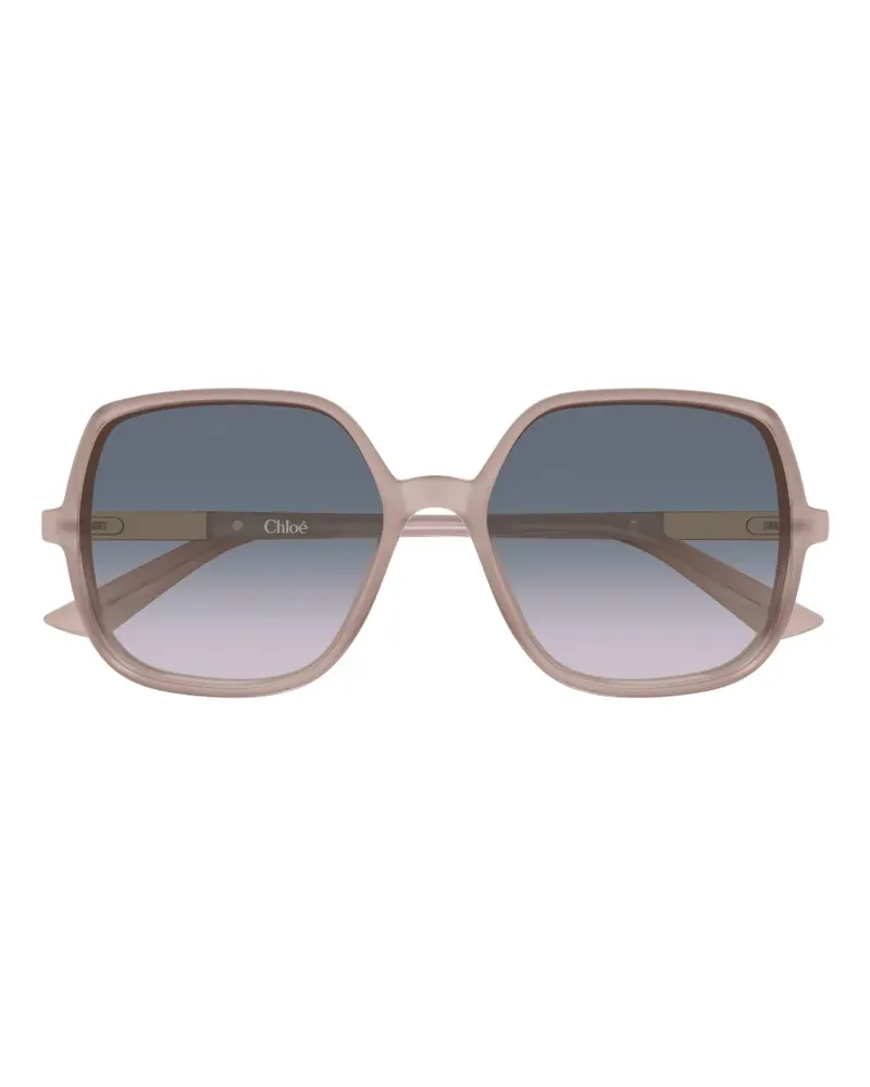 Chloé oversized geometric-frame sunglasses - Nude Nude