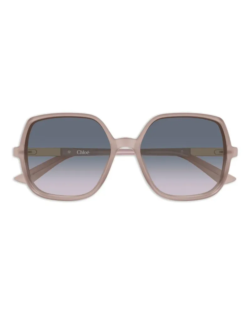 Chloé oversized geometric-frame sunglasses - Nude Nude