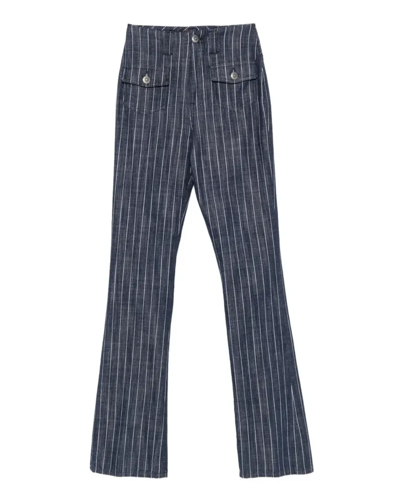 Dondup pinstripe-pattern flared trousers - Blau Blau