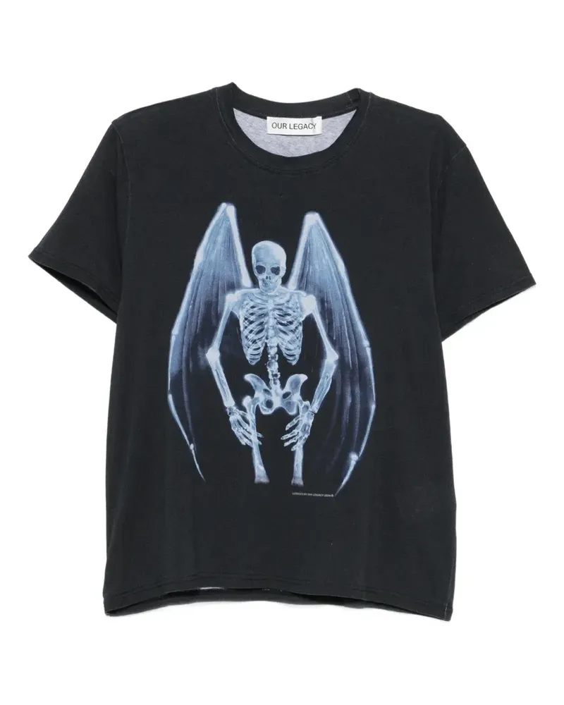 Our Legacy T-Shirt mit grafischem Print - Schwarz Schwarz