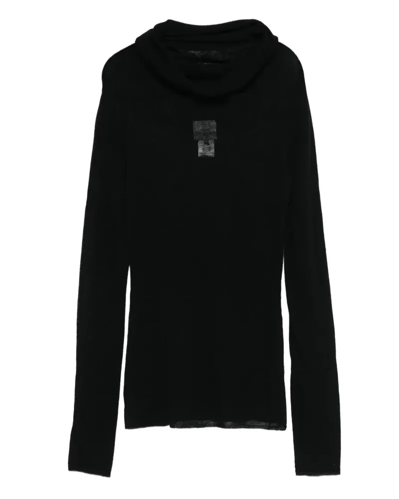 ALYSI Pullover mit drapierten Kragen - Schwarz Schwarz