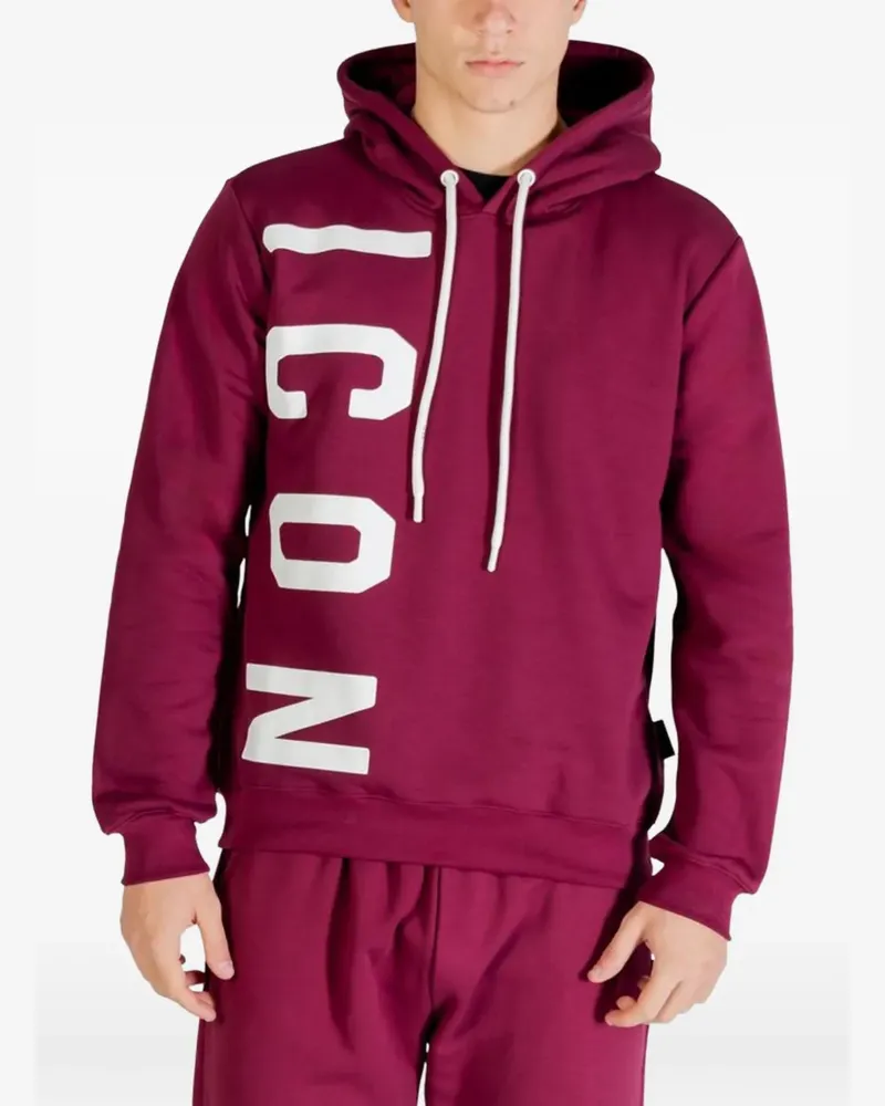 Icon Brand logo-print hoodie - Rot Rot