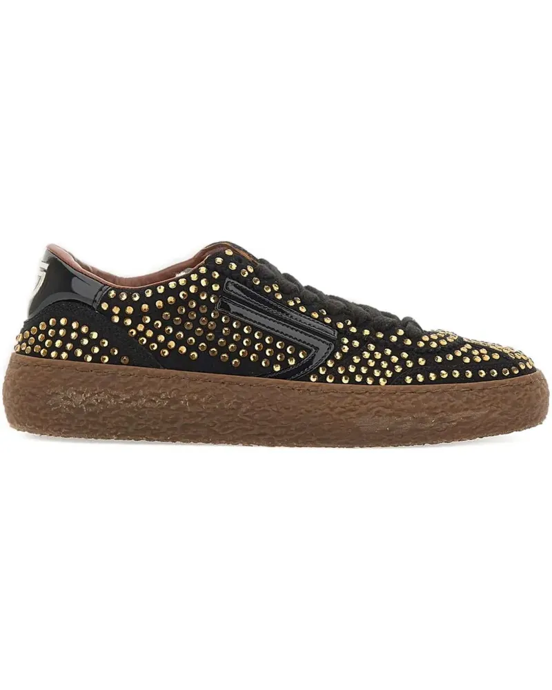 Puraai 1.01 Vintage Sneakers mit Kristallen - Schwarz Schwarz