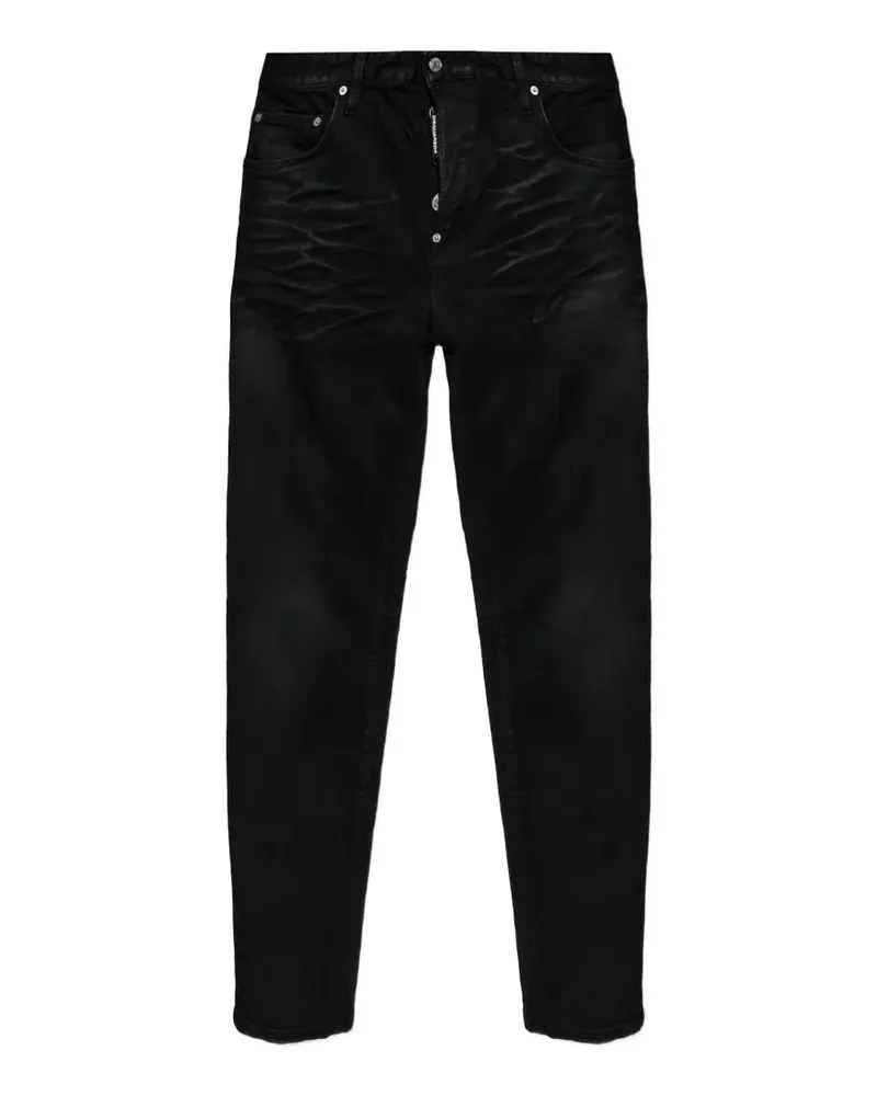 Dsquared2 black Rubberized Skiers Skater jeans - Schwarz Schwarz