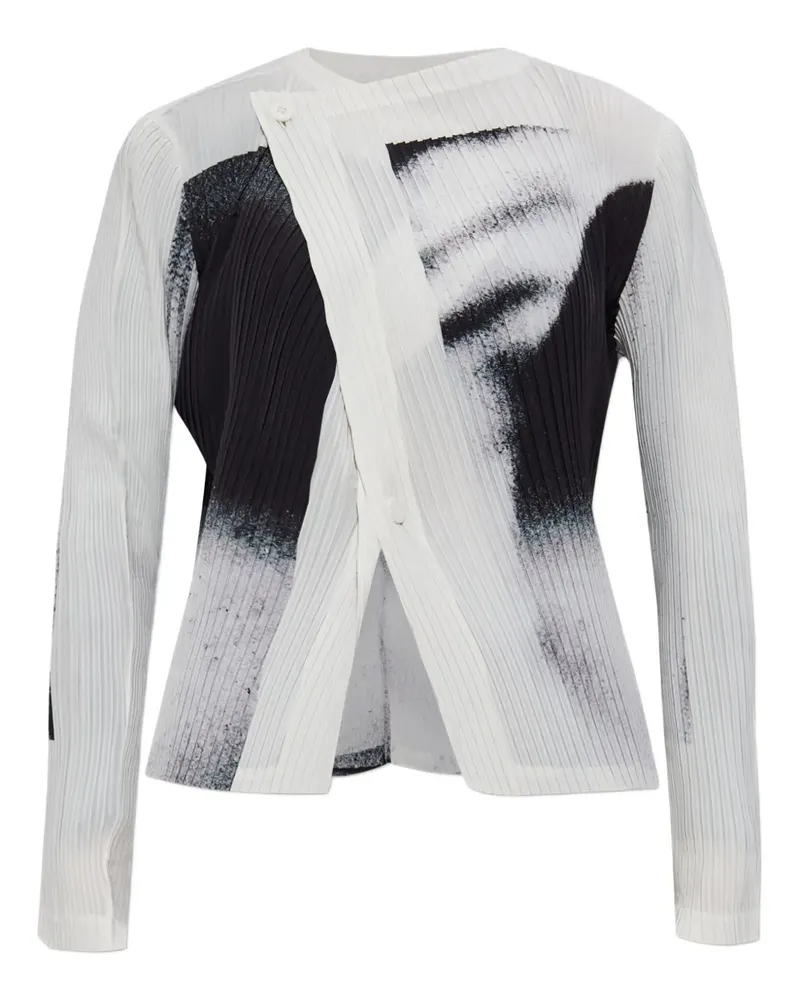 Issey Miyake Jacke mit grafischem Print - Weiß Weiß