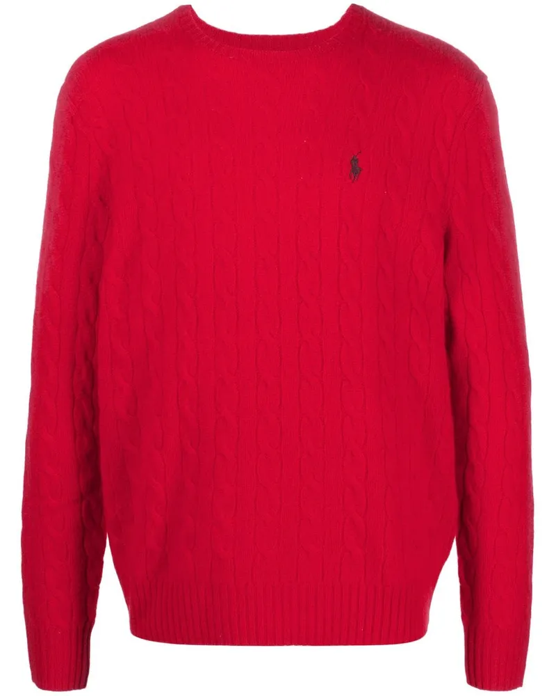 Ralph Lauren Kaschmirpullover mit Polo Pony - Rot Rot