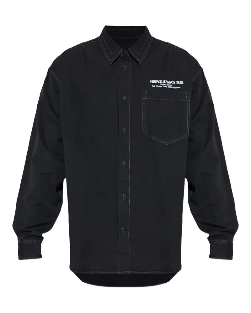 Versace Jeans Hemd mit Logo-Print - Schwarz Schwarz