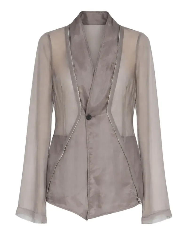 Rick Owens Temple Stag Hemd mit Reißverschlussdetail - Grau Grau