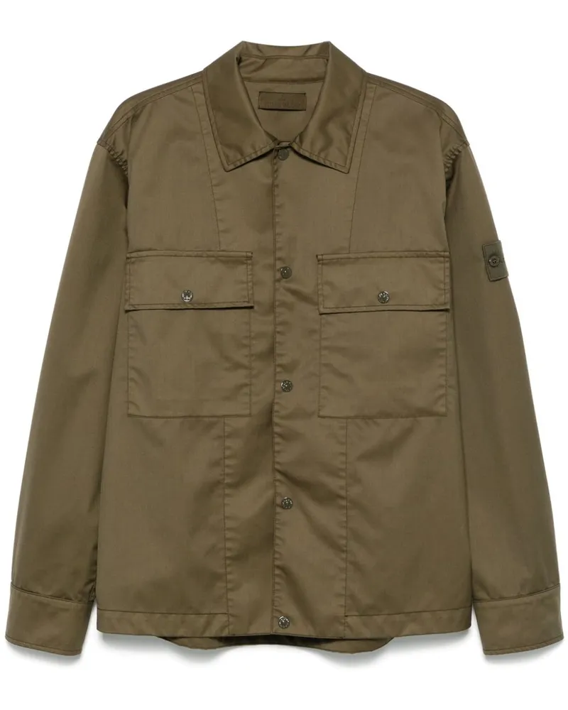 Stone Island Jacke mit Kompass-Patch - Grün Grün