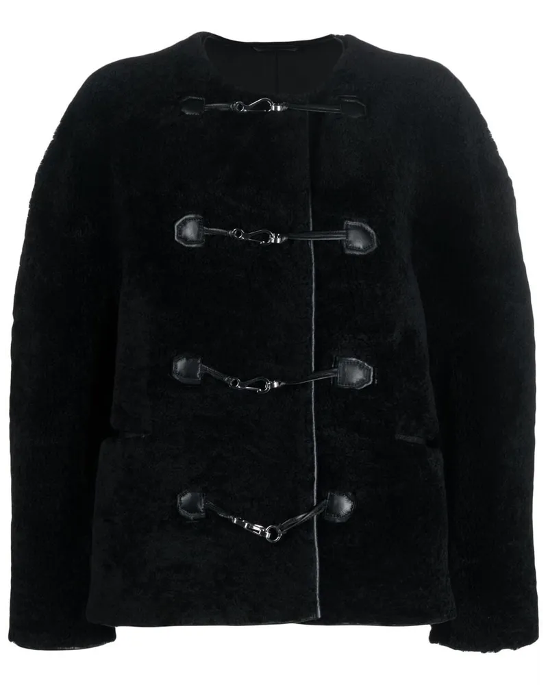 Totême Teddy Shearling-Jacke - Schwarz Schwarz
