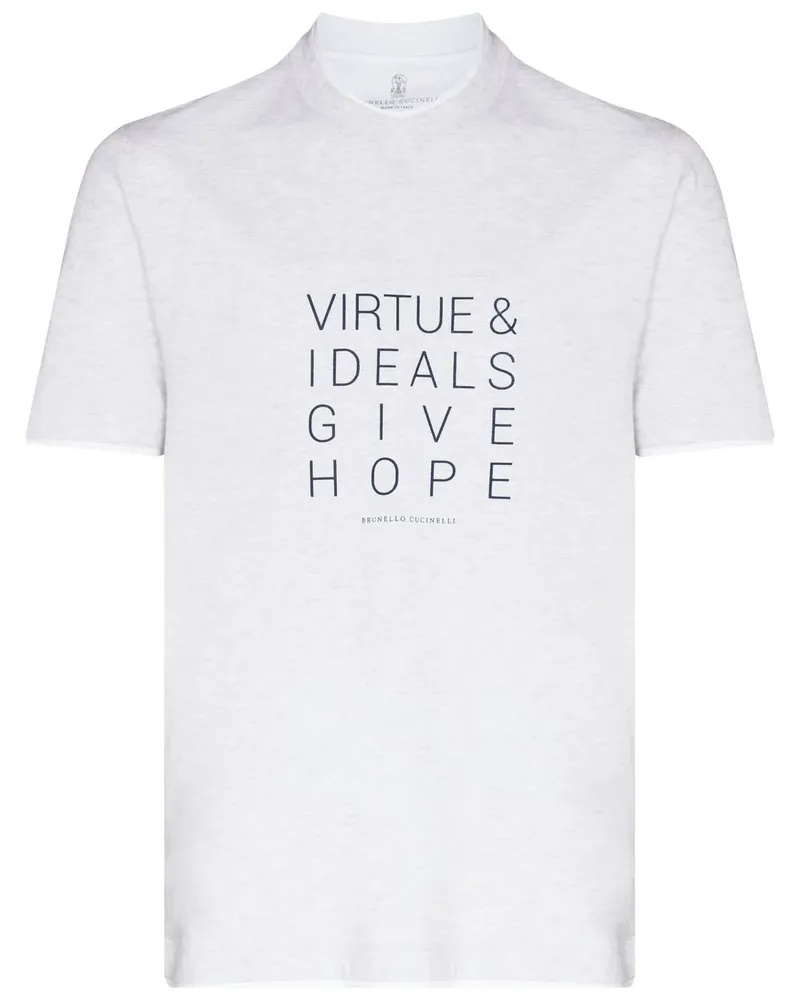 Brunello Cucinelli T-Shirt mit grafischem Print - Grau Grau