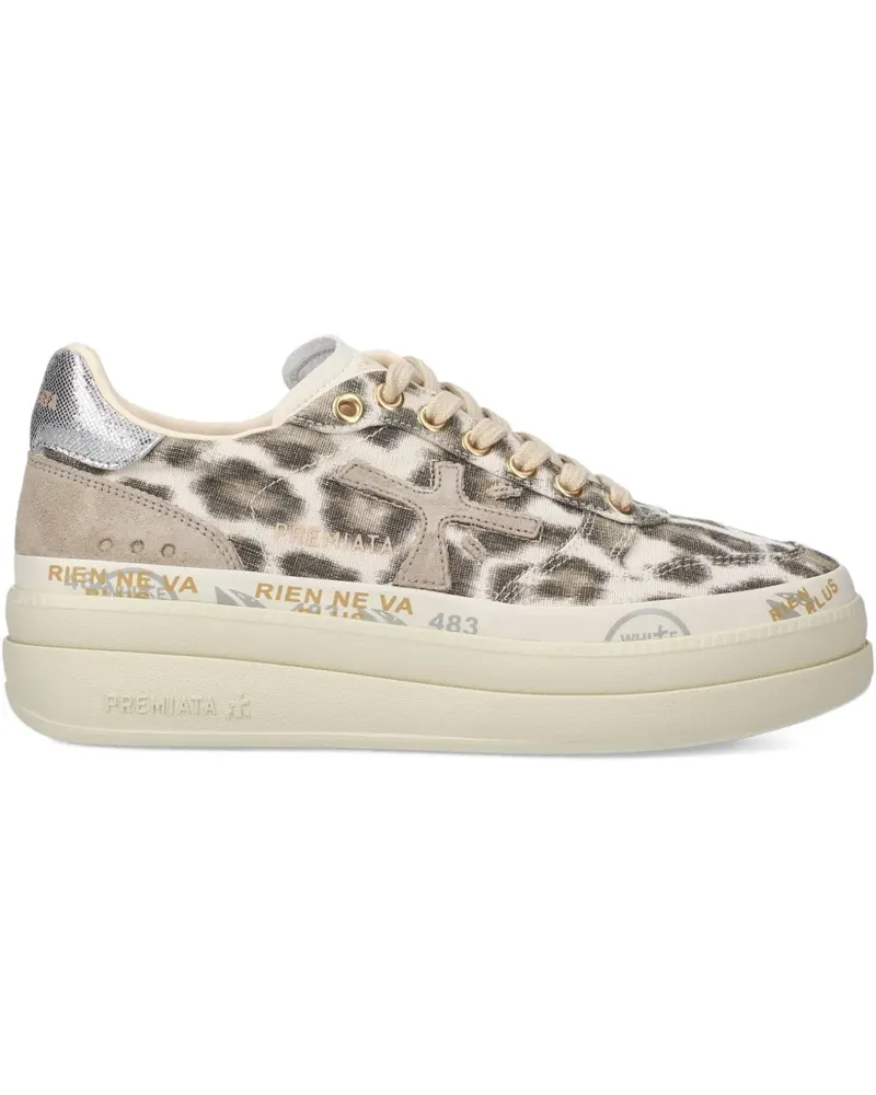 Premiata Sneakers mit Leoparden-Print - Nude Nude