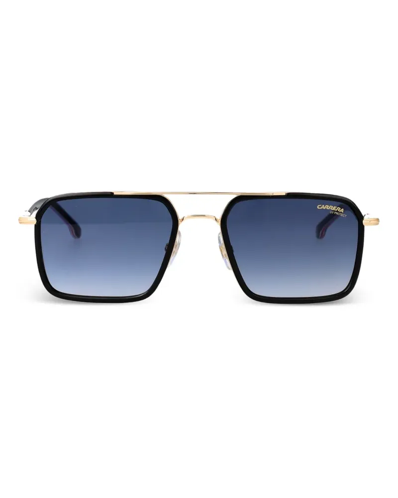 Carrera Eckige Sonnenbrille mit Doppelsteg - Schwarz Schwarz