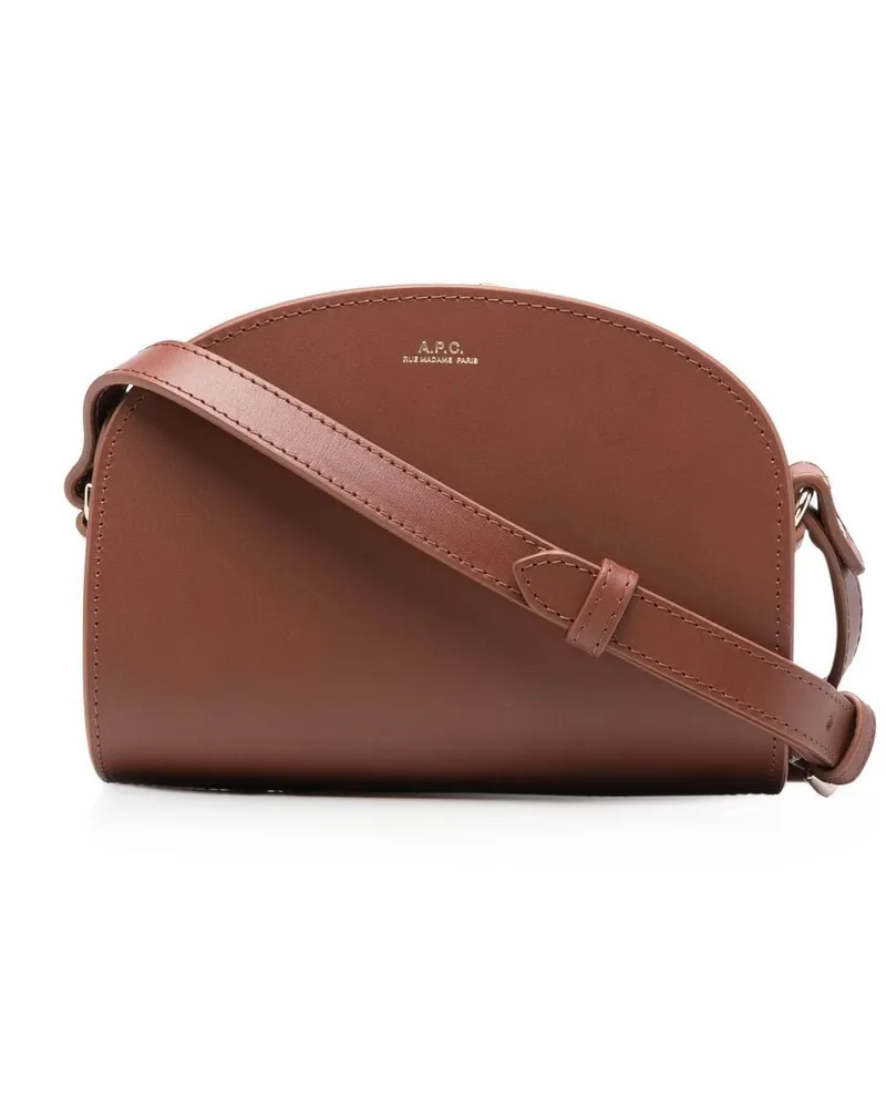 A.P.C. Mini Demi Lune Schultertasche - Braun Braun