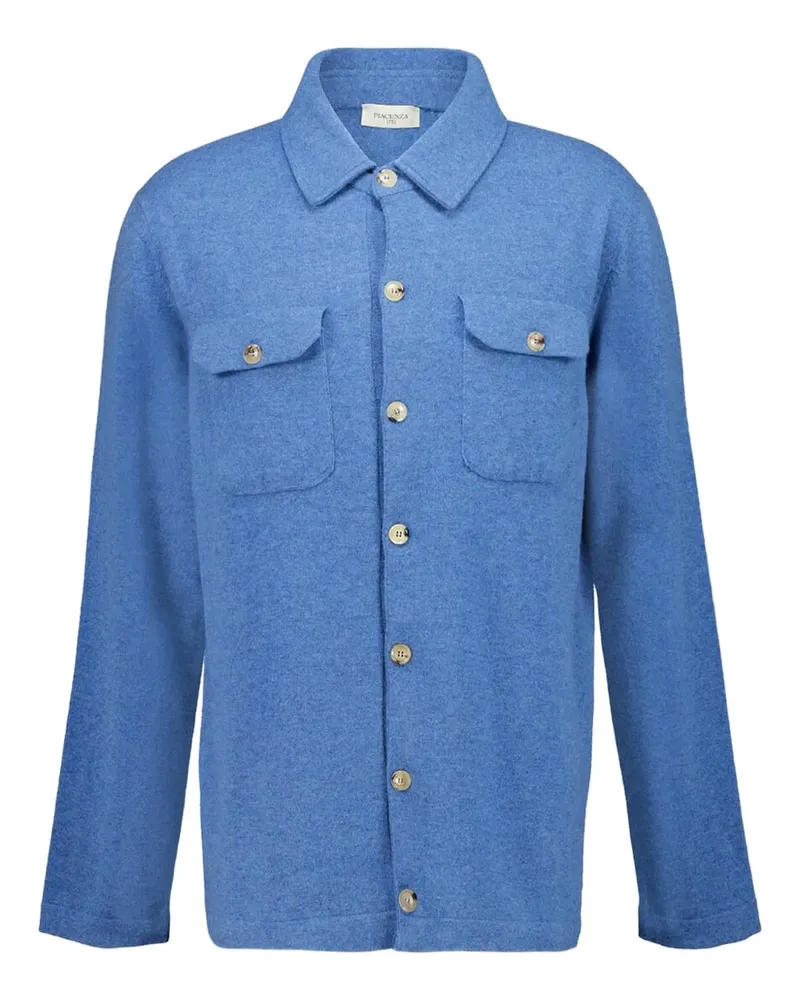 Piacenza Cashmere Hemd mit Brusttasche - Blau Blau