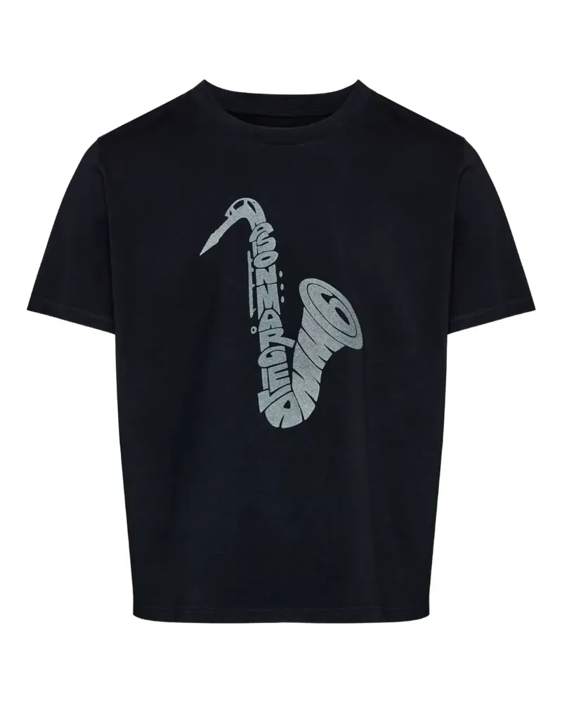 Maison Margiela T-Shirt mit Saxophon-Print - Schwarz Schwarz