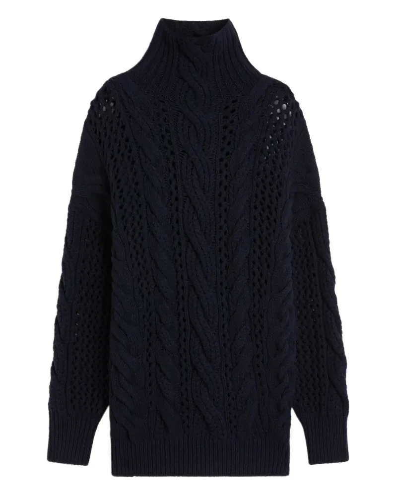 SPORTMAX Calco Pullover mit Zopfmuster - Blau Blau