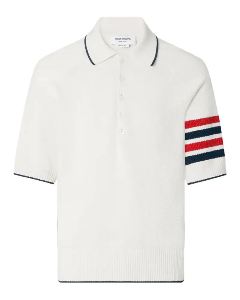 Thom Browne 4-Bar Poloshirt mit lockerem Schnitt - Weiß Weiß