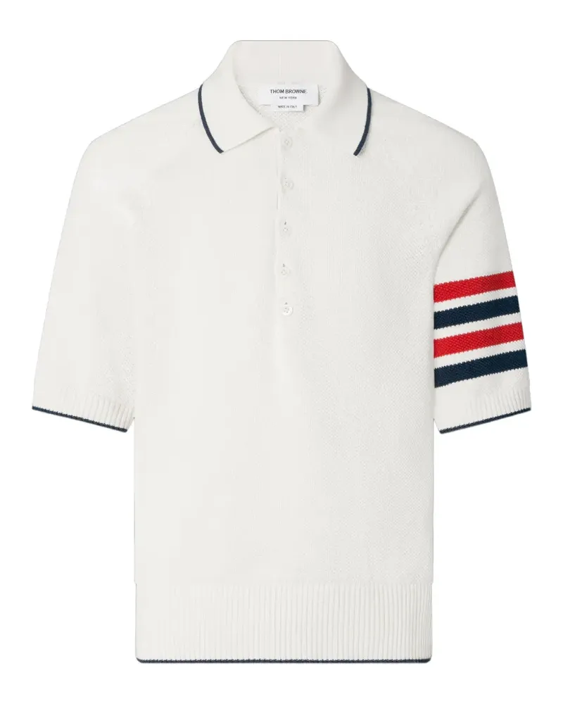 Thom Browne 4-Bar Poloshirt mit lockerem Schnitt - Weiß Weiß