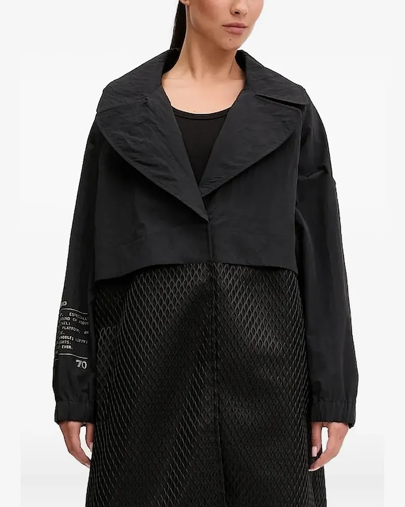 EA7 Trenchcoat mit Mesh-Einsätzen - Schwarz Schwarz