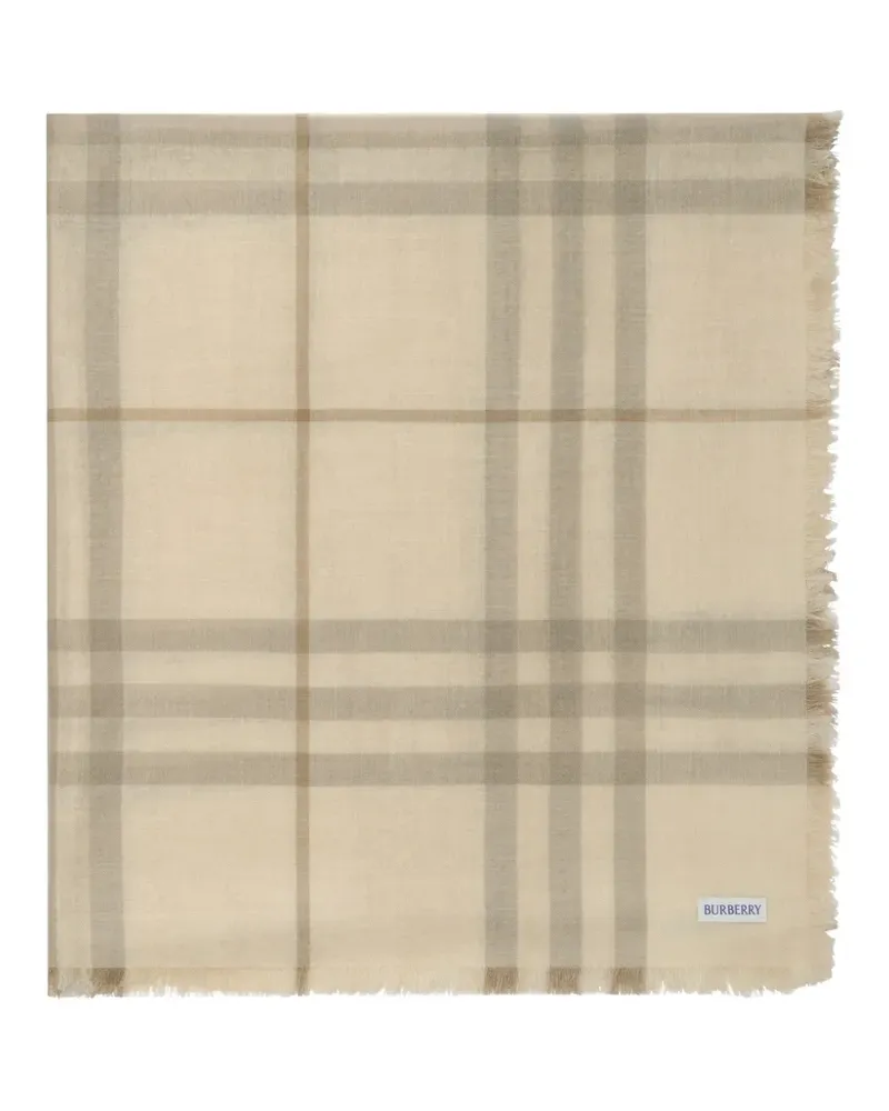 Burberry Wendbarer Woll-Seidenschal mit Check - Nude Nude