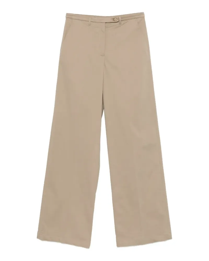 Emporio Armani straight-leg logo-embroidered trousers - Nude Nude