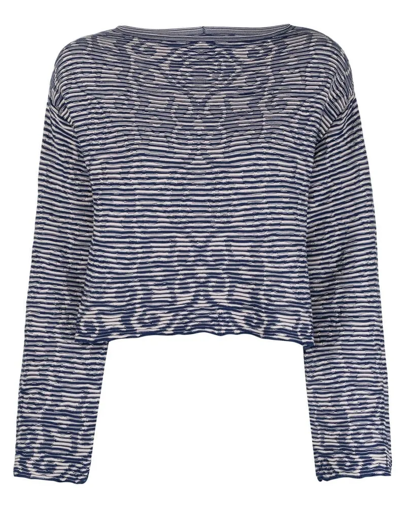 Emporio Armani Pullover mit Intarsien-Strickmuster Blau