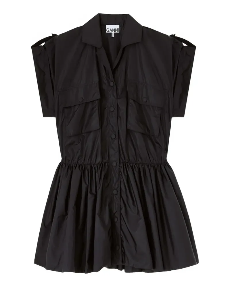 Ganni Kleid aus schwarzem Nylon Schwarz