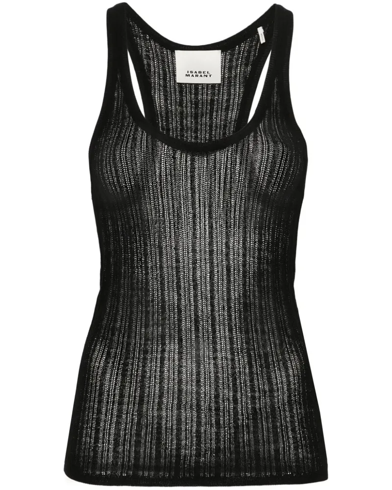 Isabel Marant Dorsia Lochstrick-Oberteil - Schwarz Schwarz