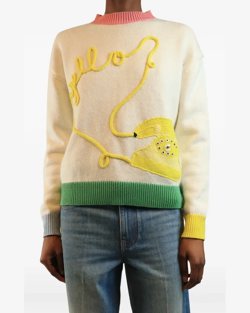 Lela Rose banana phone sweater - Nude Nude