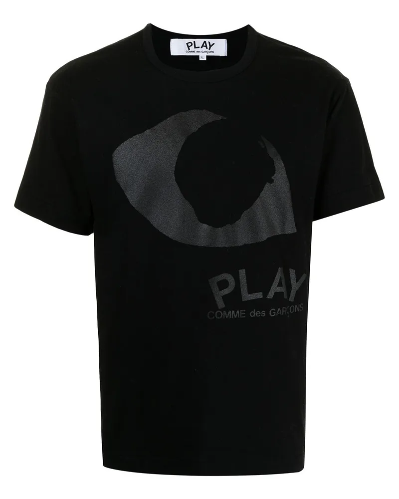 Comme des Garçons T-Shirt mit Augen-Print - Schwarz Schwarz