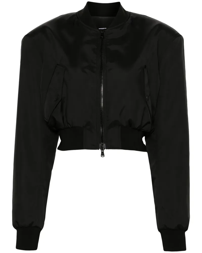 WARDROBE.NYC Cropped-Bomberjacke - Schwarz Schwarz