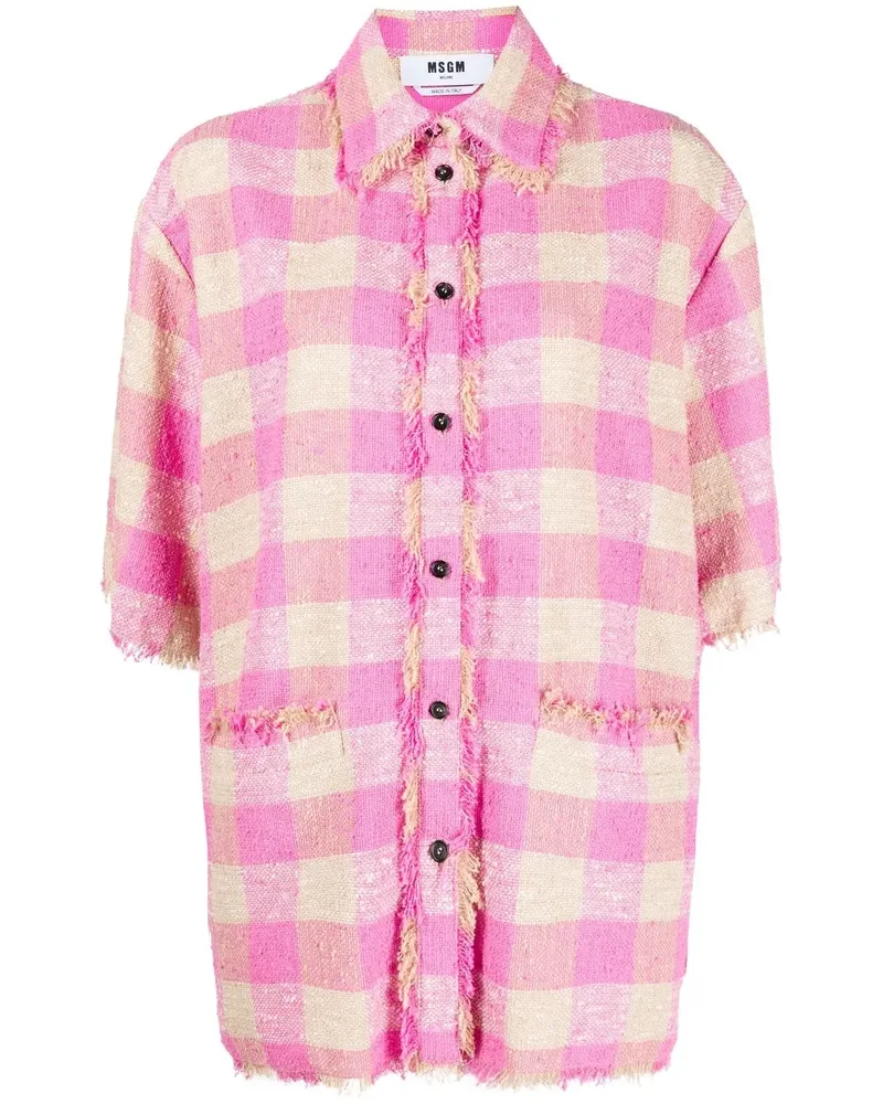 MSGM Kariertes Hemd - Rosa Rosa