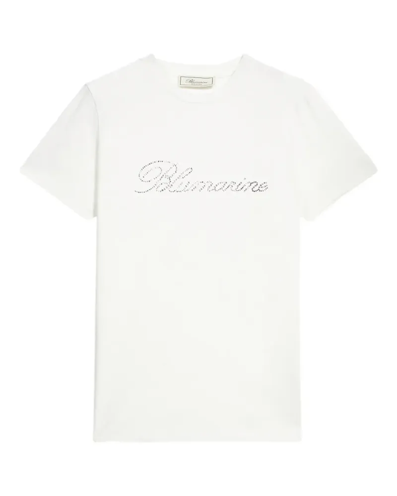 Blumarine T-Shirt mit Logo-Stickerei - Weiß Weiß