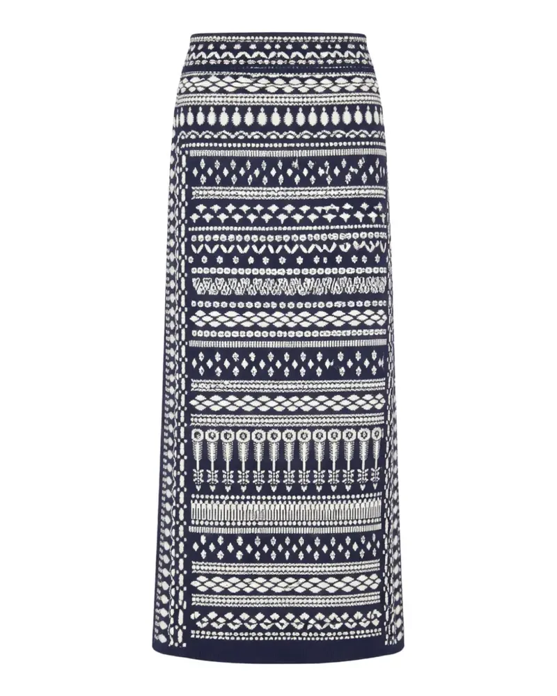 Temperley London Gemusterter Talli Midirock - Blau Blau