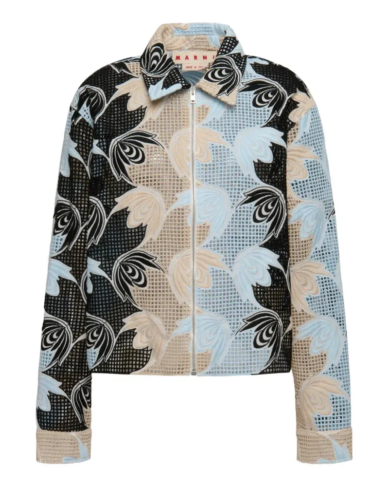 Marni embroidered broderie anglaise shirt - Schwarz Schwarz