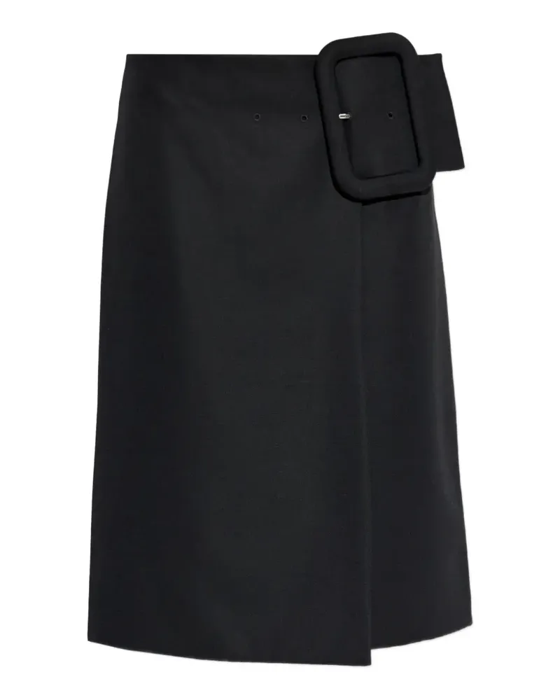 AMI Paris buckle midi skirt - Schwarz Schwarz