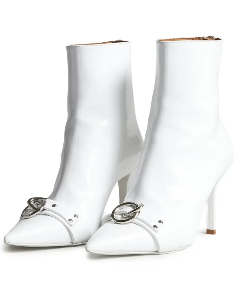 R13 ring-detail pointed boots - Weiß Weiß