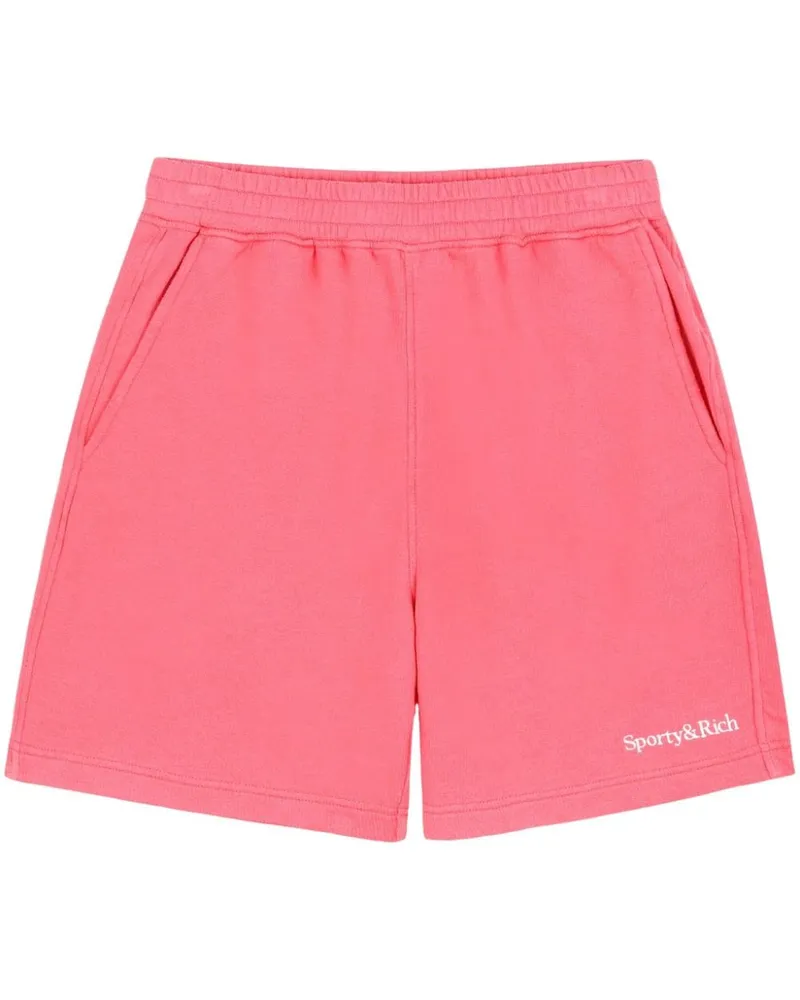 SPORTY & RICH Sport-Shorts mit Logo-Stickerei Rosa