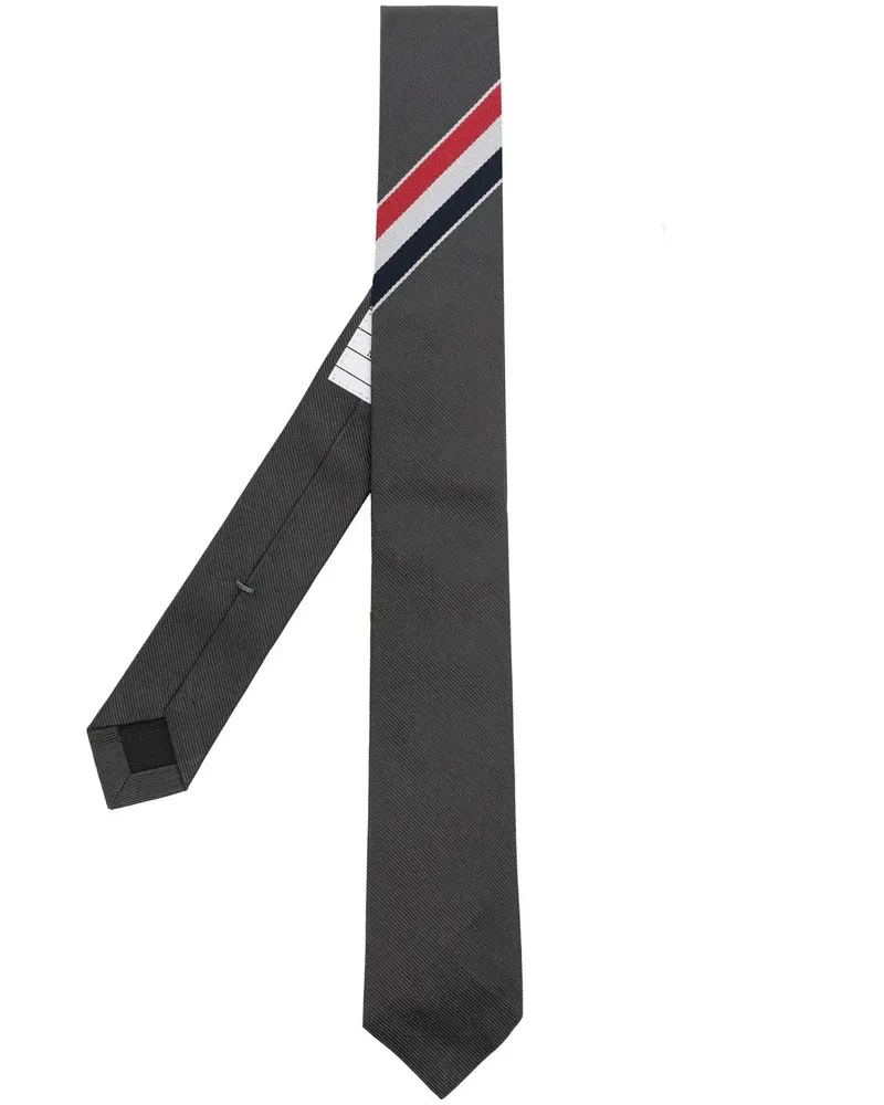 Thom Browne Seidenkrawatte mit Streifen - Grau Grau