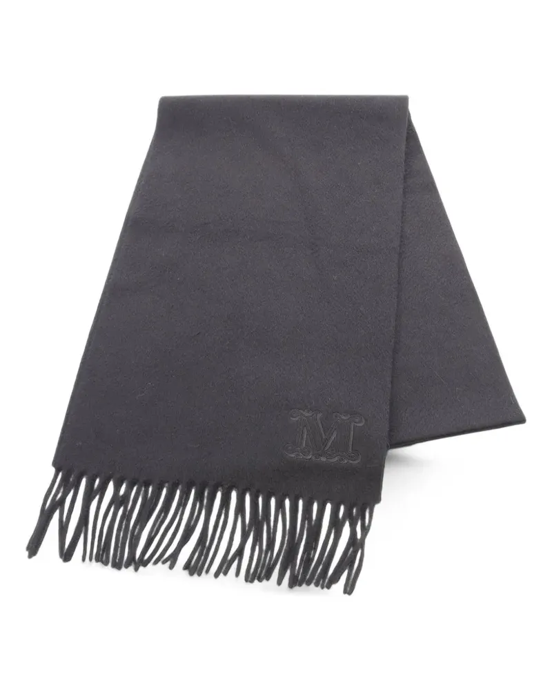 Max Mara 2020s monogram fringed scarf - Grau Grau