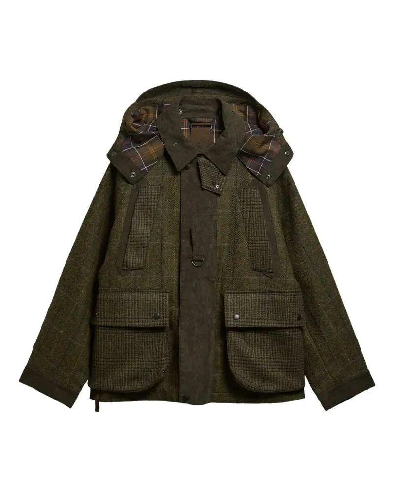 Barbour x Norbit Wolljacke mit Karomuster - Grün Grün