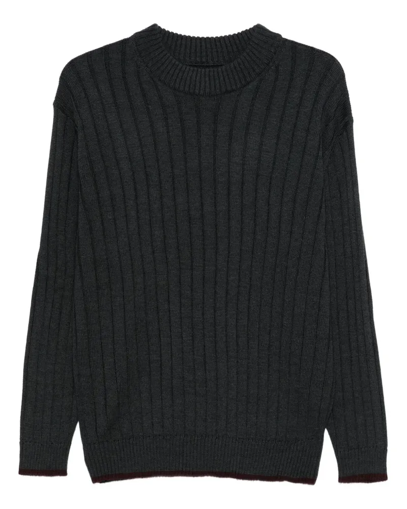 GR10K Gerippter Pullover - Grau Grau