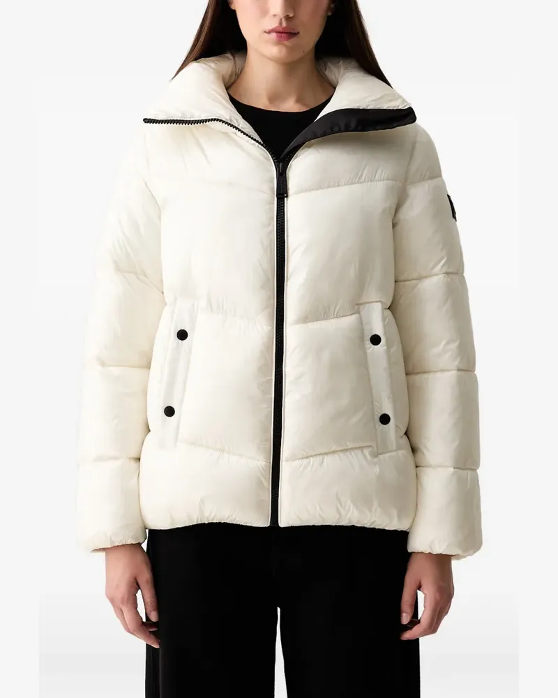 DKNY quilted high-neck jacket - Weiß Weiß