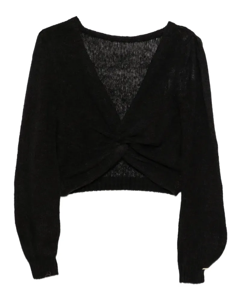 Twin-Set Cropped-Pullover mit verdrehtem Design - Schwarz Schwarz