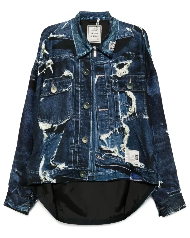 MIHARAYASUHIRO Hemdjacke mit grafischem Print - Blau Blau
