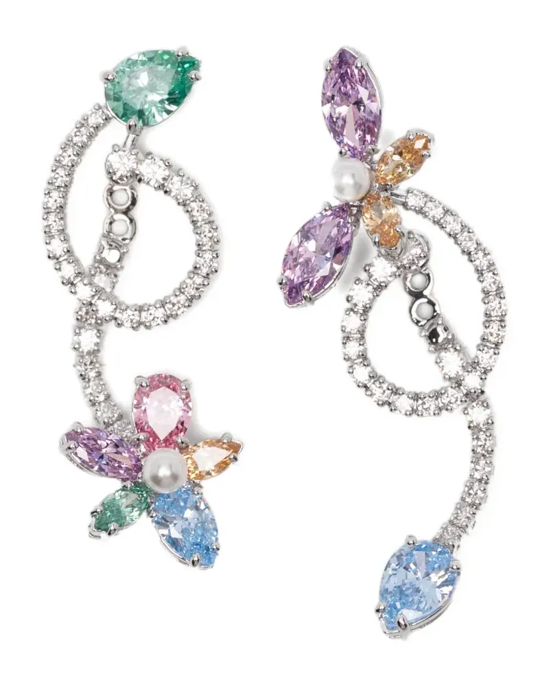 Swarovski x Ariana Grande asymmetrische Ohrringe mit Kristallen - Silber Silber