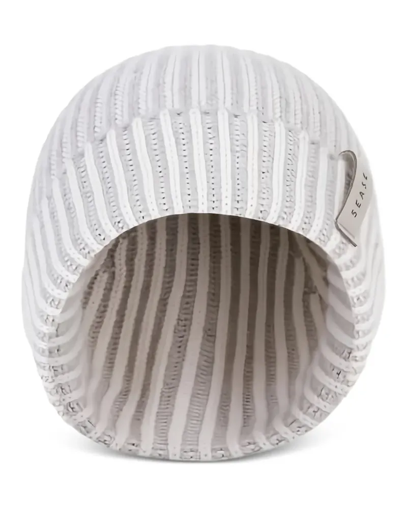 SEASE Gestreifte Mütze - Grau Grau