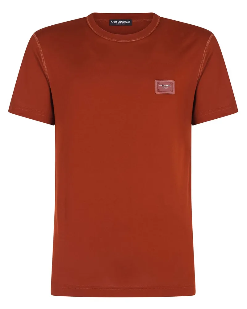Dolce & Gabbana T-Shirt mit Logo-Print Braun